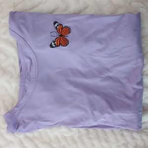 CharlotteRusse Purple butterfly shirt